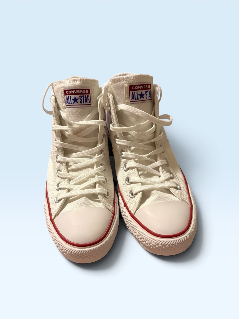 Converse All Star White Canvass High Tops. Women’s Sz 9
